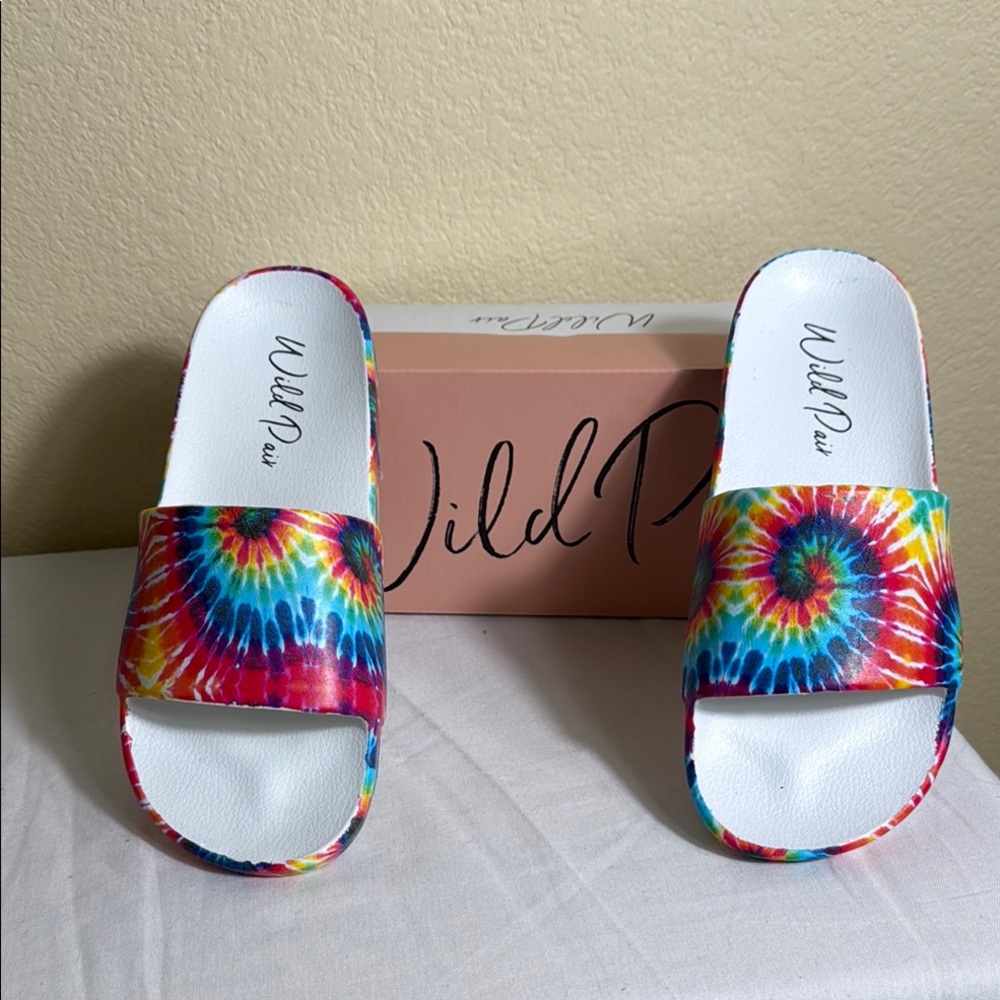 Colorful Tie-Dye Slide Sandals